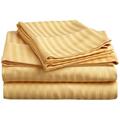 Impressions By Luxor Treasures 400 Thread Count Egyptian Cotton Queen Sheet Set Stripe Gold 400QNSH STGL
